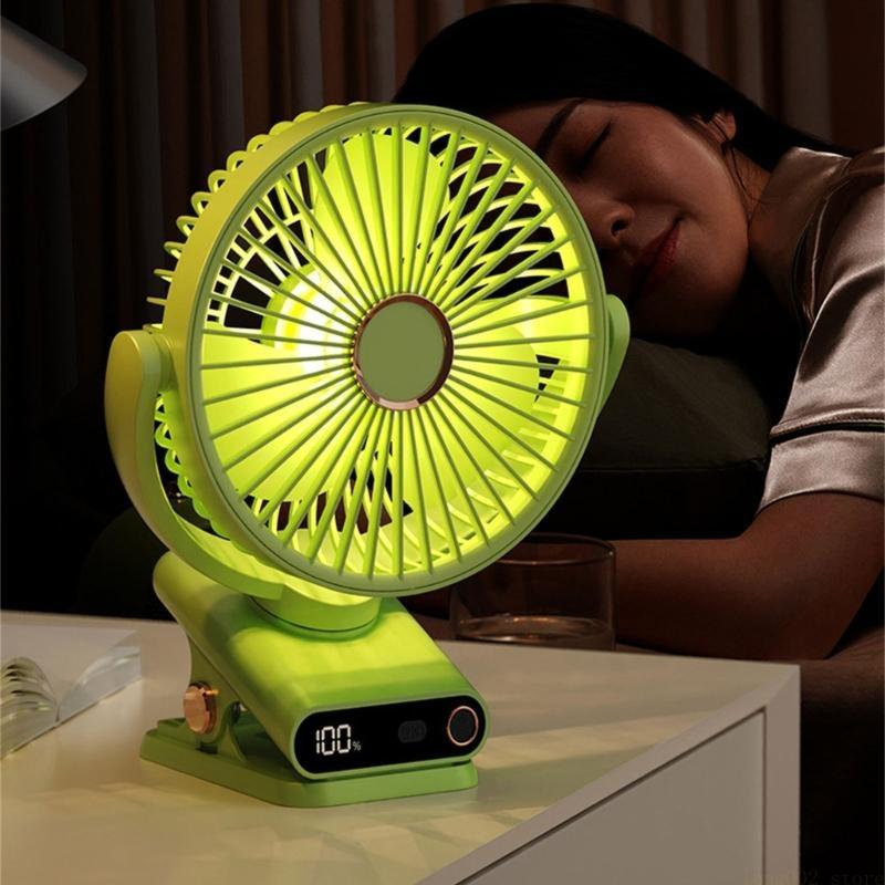 Oscillating Fan Clip - D0AB 調節可能なクリップオンミニファン USB 充電式静かな操作軽量ファン冷却装置デスクベビーカー車用