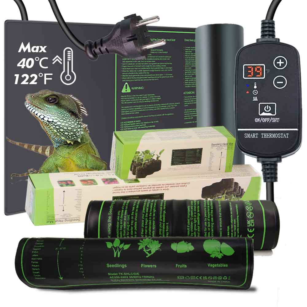 Seedling Heat Pad - 防水爬虫類加熱マット,7〜100W,16〜40 ℃ の植物加熱パッド,調整可能なサーモスタット,屋内栽培,苗床,庭