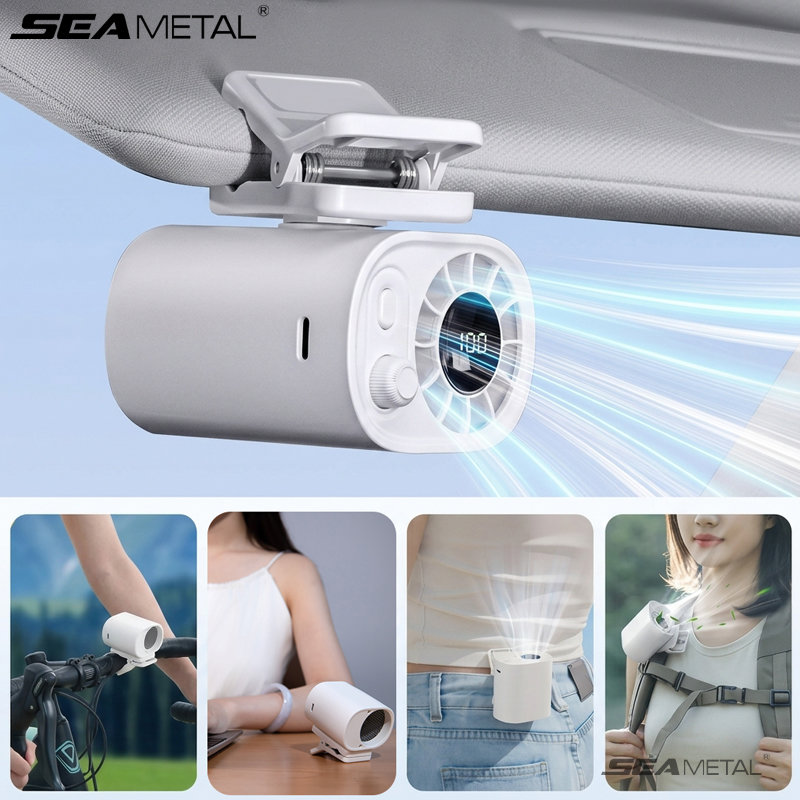 Oscillating Fan Clip - SEAMETAL 100 スピードウィンドコントロールカークリップファン 360 ° 回転電動ファン低騒音ミニファン充電式車用家庭用屋外用
