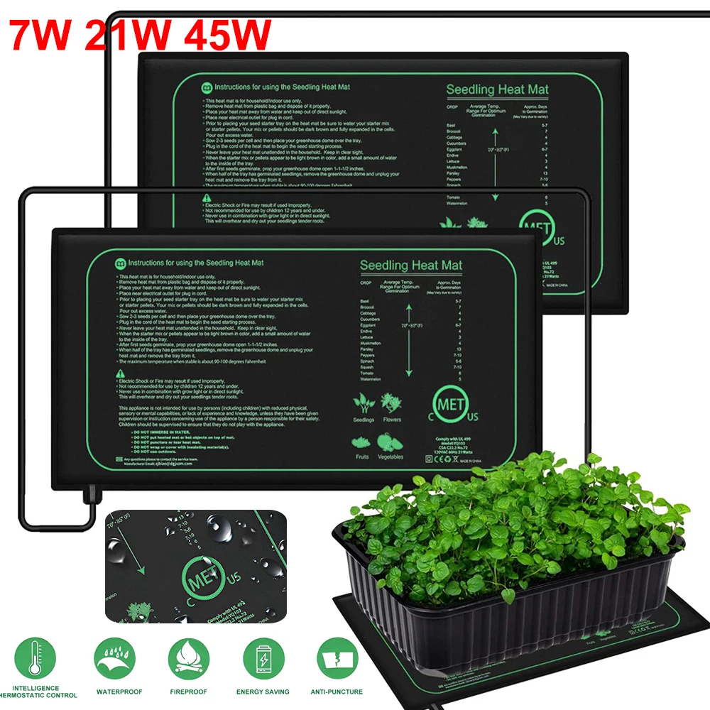 Seedling Heat Pad - 10/25/50CM 苗床ヒートマット 室内植物発芽用 防水加熱パッド 繁殖用 クローンスターターマット