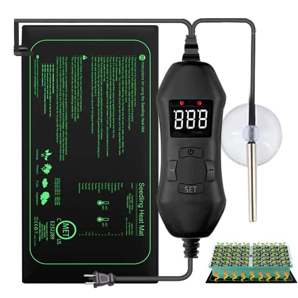 Seedling Heat Pad - 50 ワット EU-US/英国/AU 調節可能なサーモスタット苗加熱マット植物苗床暖かいパッド屋内種子スターター発芽成長熱