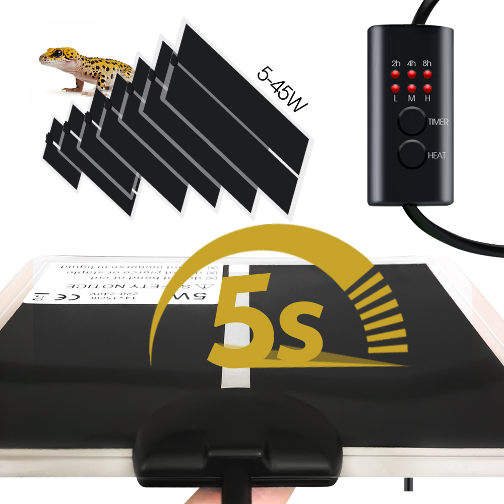 Seedling Heat Pad - 爬虫類用の調整可能な温度コントローラー,加熱パッド,EUプラグ,テラリウム,登山,ペット,屋内ガーデン,苗,暖かい,5〜20W