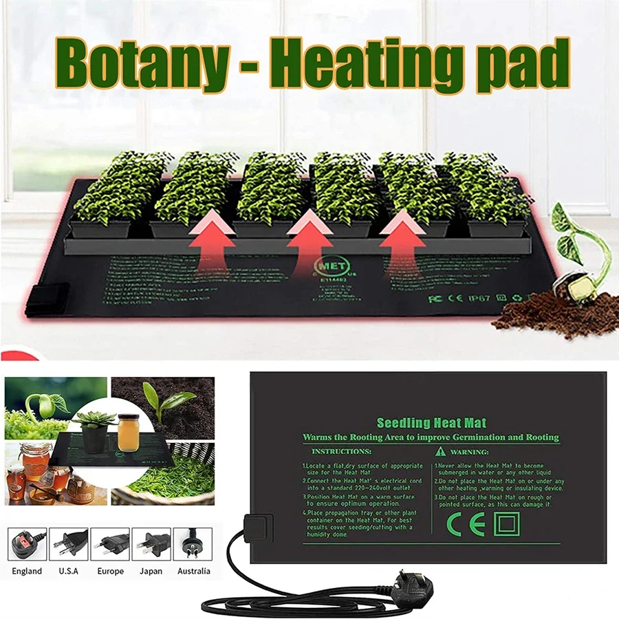 4 サイズ 220V EU プラグ苗ヒートマット防水水耕加熱 - Seedling Heat Pad のレビューと価格