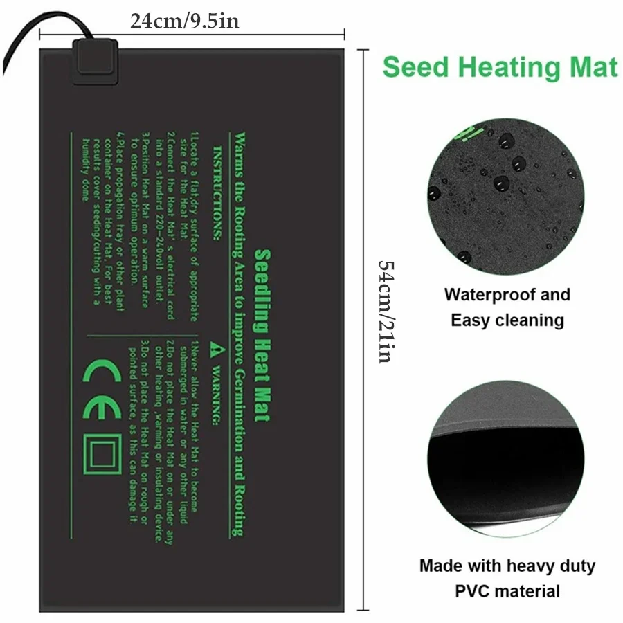 4 サイズ 220V EU プラグ苗ヒートマット防水水耕加熱 - Seedling Heat Pad のレビューと価格