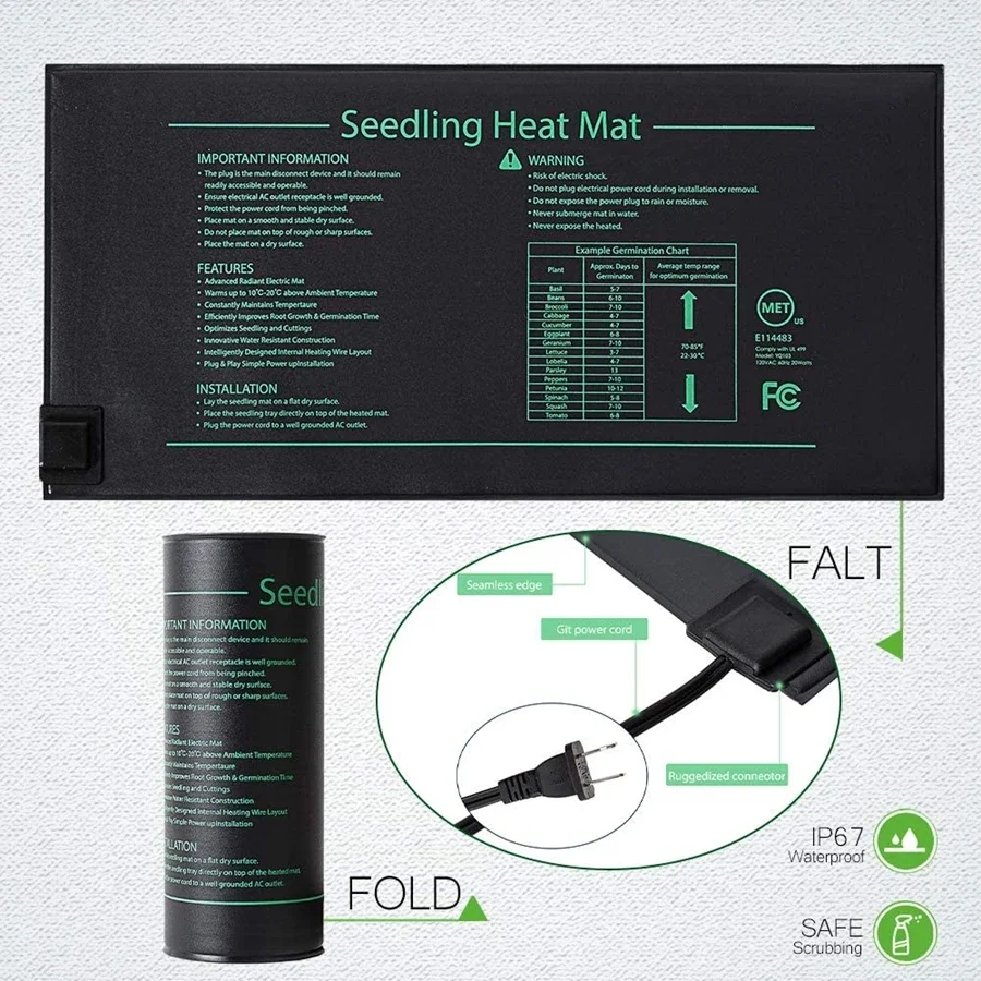 4 サイズ 220V EU プラグ苗ヒートマット防水水耕加熱 - Seedling Heat Pad のレビューと価格