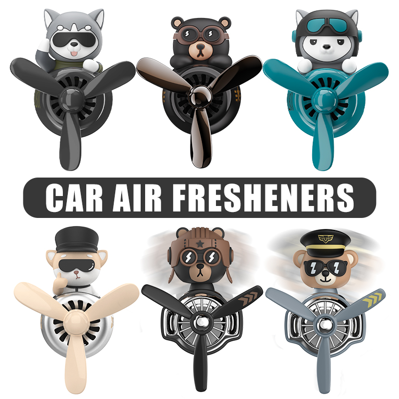男性用車用芳香剤,回転飛行機,パイロットと犬,ダッシュボード - Oscillating Fan Clip のレビューと価格