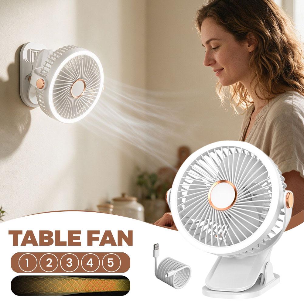 静音クリップ式卓上扇風機 5段階風量調節 USB充電式 72 - Oscillating Fan Clip のレビューと価格