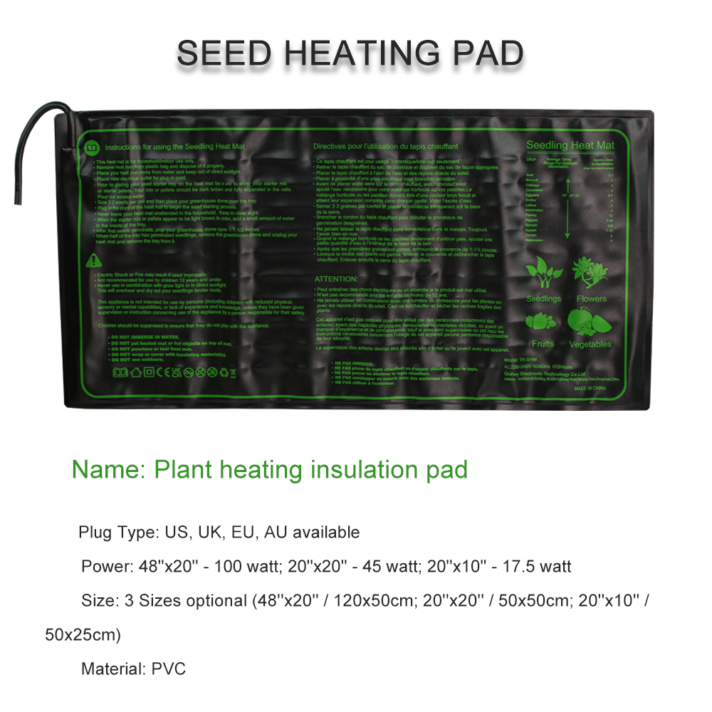 苗加熱パッド3サイズ防水種子植物発芽再現クローニングスタータ - Seedling Heat Pad のレビューと価格