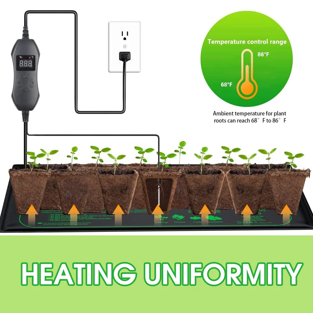 50 ワット EU-US/英国/AU 調節可能なサーモスタッ - Seedling Heat Pad のレビューと価格