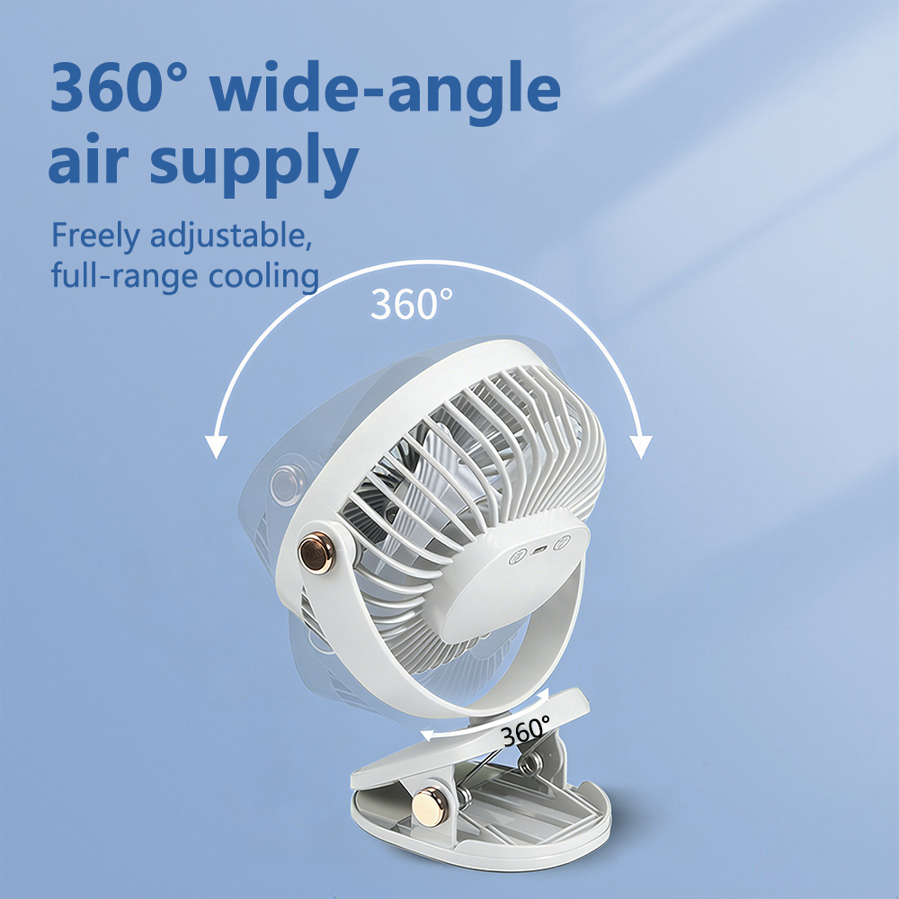 LEDナイトライトと360度回転機能付きポータブルミニデスク - Oscillating Fan Clip のレビューと価格