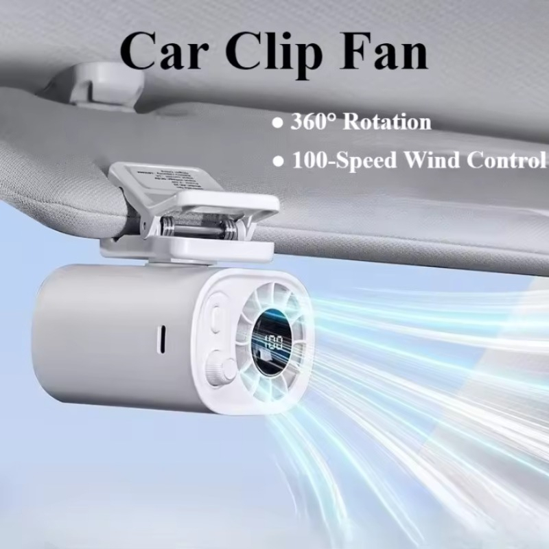 クリップ式車載ファン360 °   回転可能な100段階風量 - Oscillating Fan Clip のレビューと価格