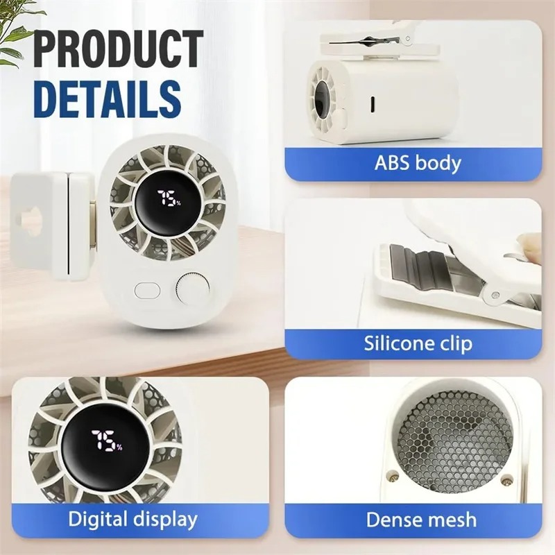 クリップ式車載ファン360 °   回転可能な100段階風量 - Oscillating Fan Clip のレビューと価格